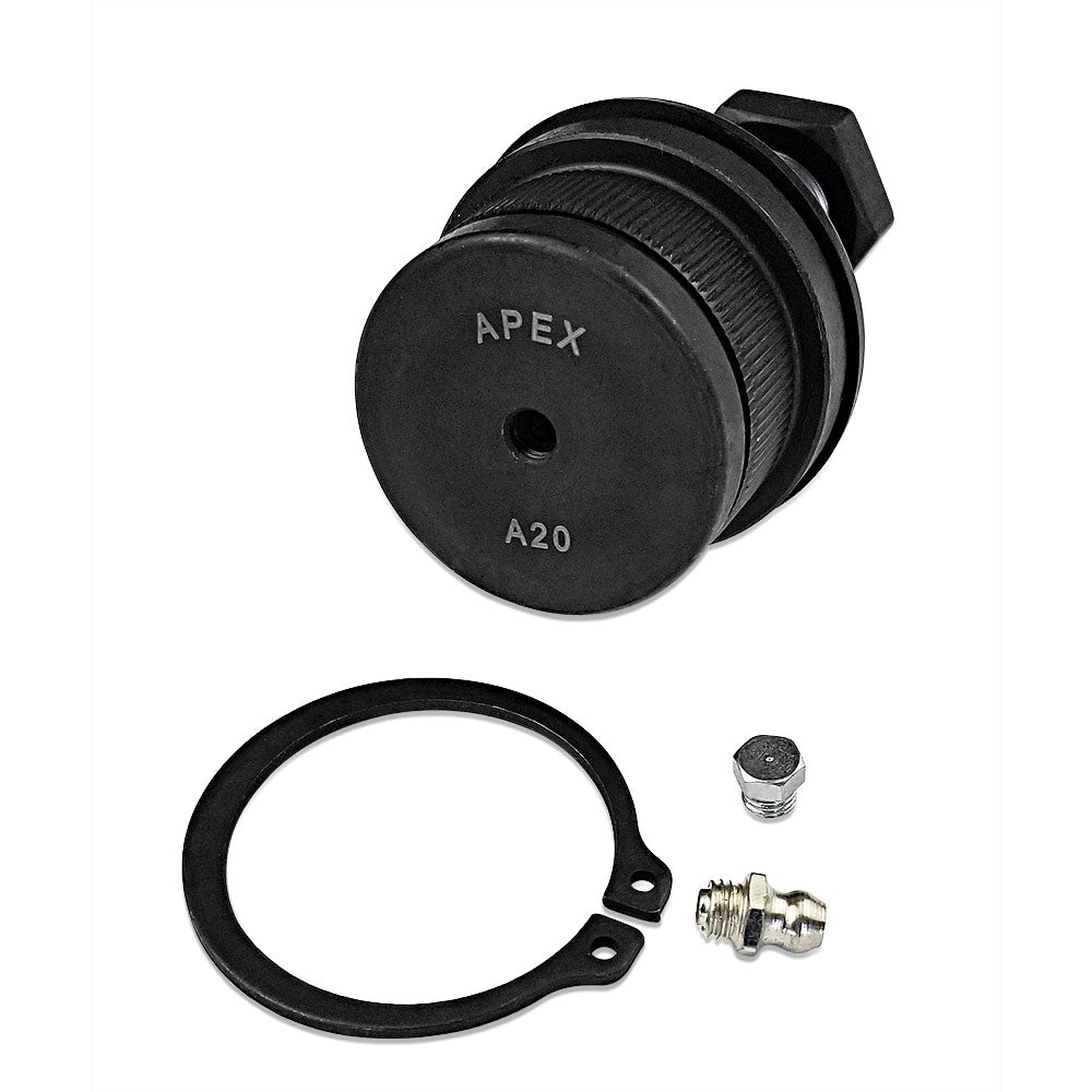 Apex Chassis Heavy Duty Jeep/Chevy/Ford Heavy Duty Ball Joint Kit Fits: 72-88 Jeep CJ/Cherokee/Wagoneer 70-91 Chevy Blazer 74-79 Ford Bronco Heavy Duty Ball Joint Kit Includes 2 Upper & 2 Lower