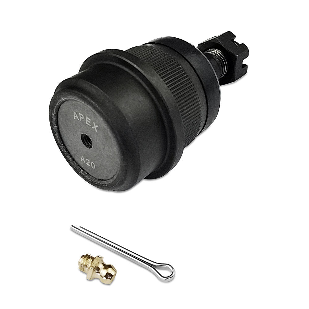 Apex Chassis Heavy Duty Ball Joint Kit Fits: 90-01 Jeep Cherokee 90-92 Comanche 93-98 Grand Cherokee 93 Grand Wagoneer 97-06 Wrangler TJ 60-06 Wrangler YJ Includes: 1 Upper & 1 Lower