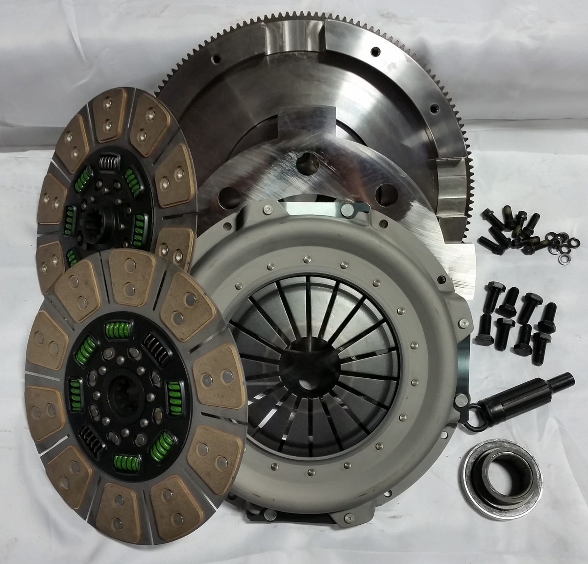 Valair 1994-1998 Ford F-250/F-350 7.3L Powerstroke ZF5 5-Speed Ceramic Spring Hub Dual Disc Clutch Kit w/ Nodular Iron Flywheel - 650HP/1300 ft-lb