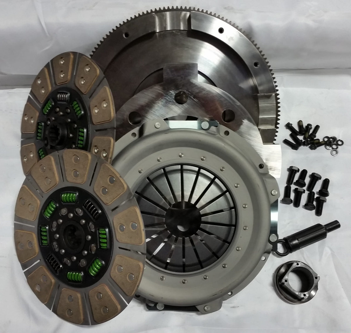 Valair 1999-2003 Ford F-250/F-350 Super Duty 7.3L Powerstroke ZF6 6-Speed Ceramic Spring Hub Dual Disc Clutch Kit w/ Nodular Iron Flywheel - 650HP/1300 ft-lb