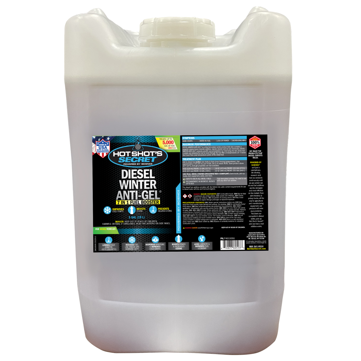 Hot Shot's Secret DIESEL WINTER ANTI-GEL 7-in-1 Fuel Booster - 5 GALLON