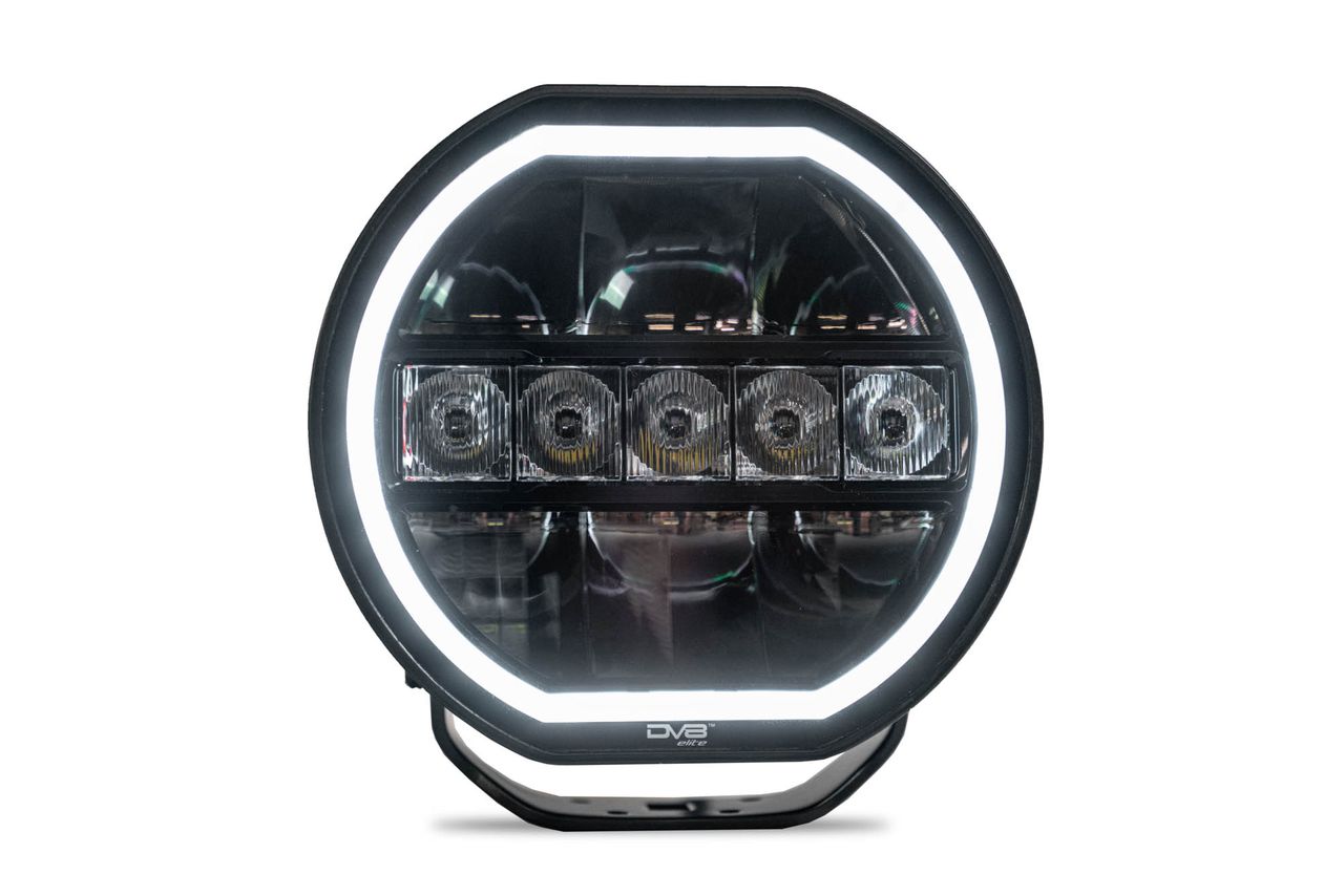 DV8 Offroad 7in Halo Elite Round Light w/ Accent Halo - White/Amber