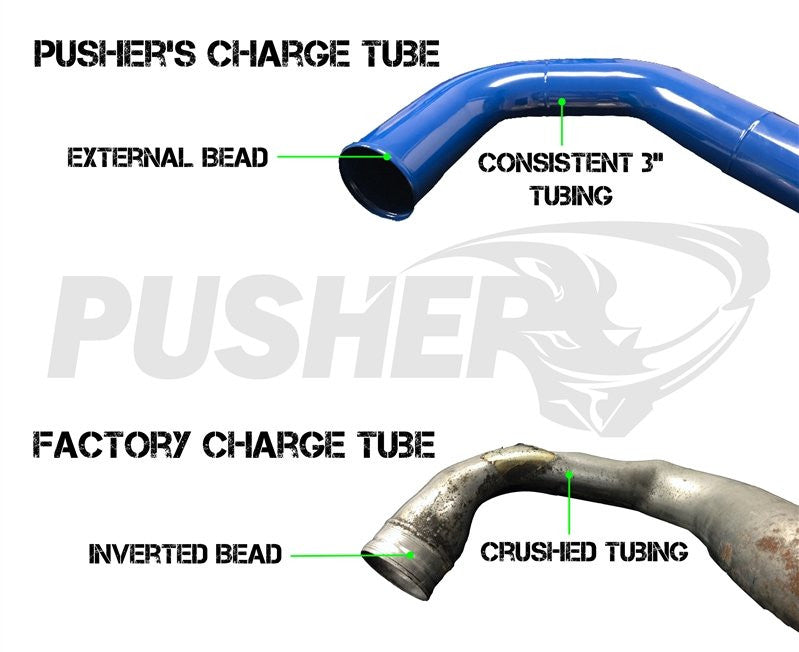 Pusher 3" Passenger Side Charge Tube for 2008-2010 Ford F250/350 6.4L Powerstroke - 9