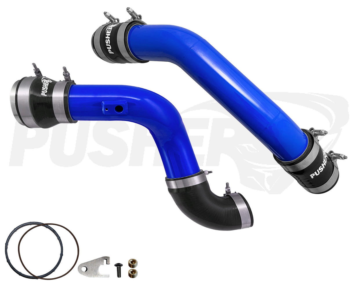 Pusher 3" Hot & Cold Side Charge Tubes for 2015-16 Ford F250/350 6.7L Powerstroke w/ Throttle Valve Adapter - 2