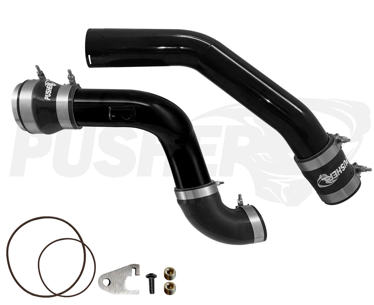 Pusher 3" Hot & Cold Side Charge Tubes for 2015-16 Ford F250/350 6.7L Powerstroke w/ Throttle Valve Adapter - 6