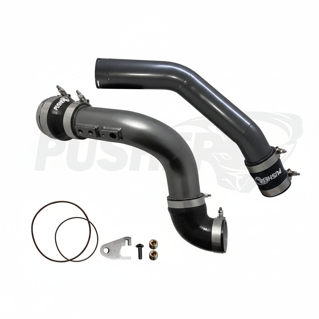 Pusher 3" Hot & Cold Side Charge Tubes for 2017-2022 Ford F250/350 6.7L Powerstroke w/ Throttle Valve Adapter
