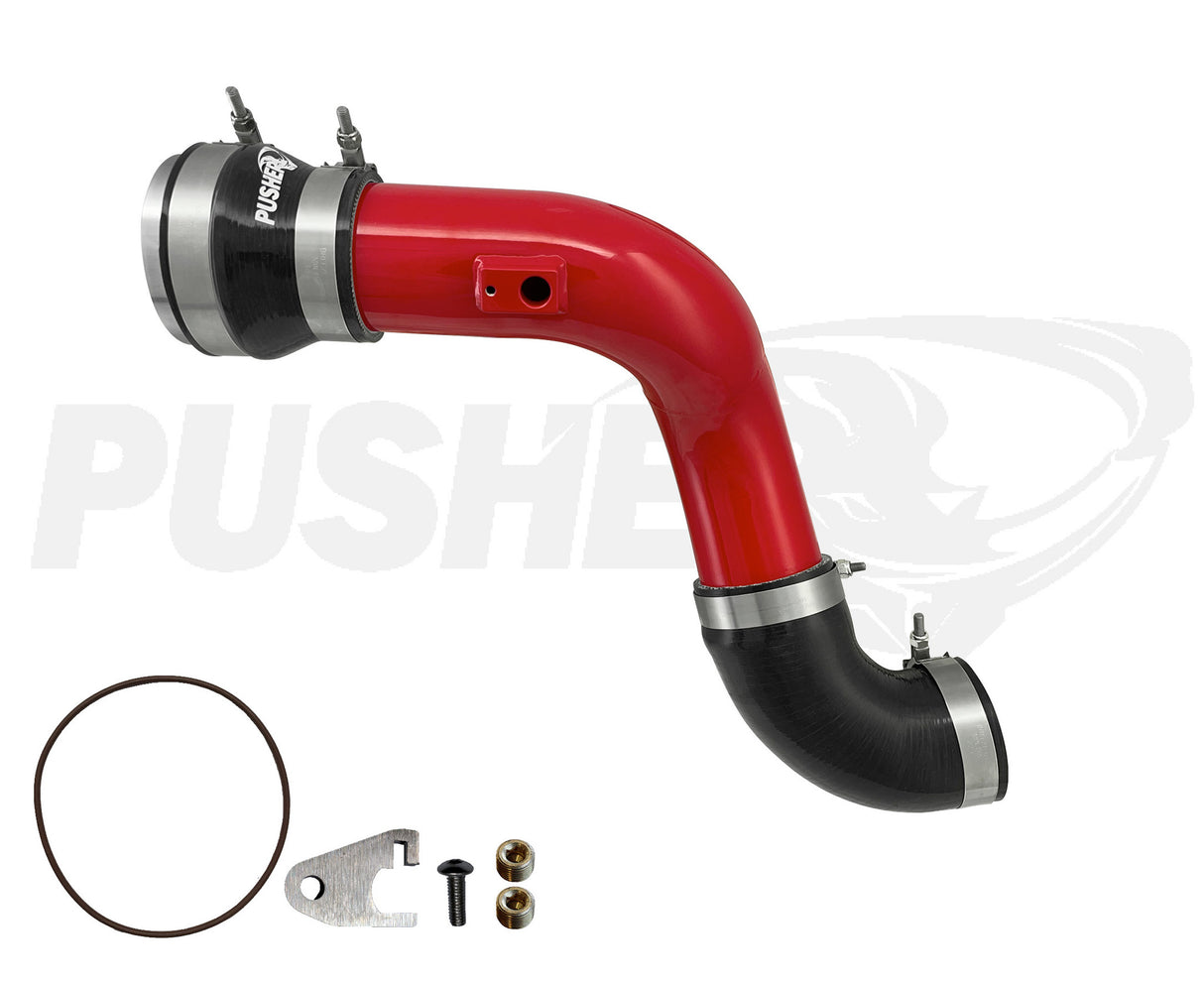 Pusher HD 3" Cold Side Charge Tube for 2017+ Ford F250/350 6.7L Powerstroke w/ Throttle Valve Adapter - 7