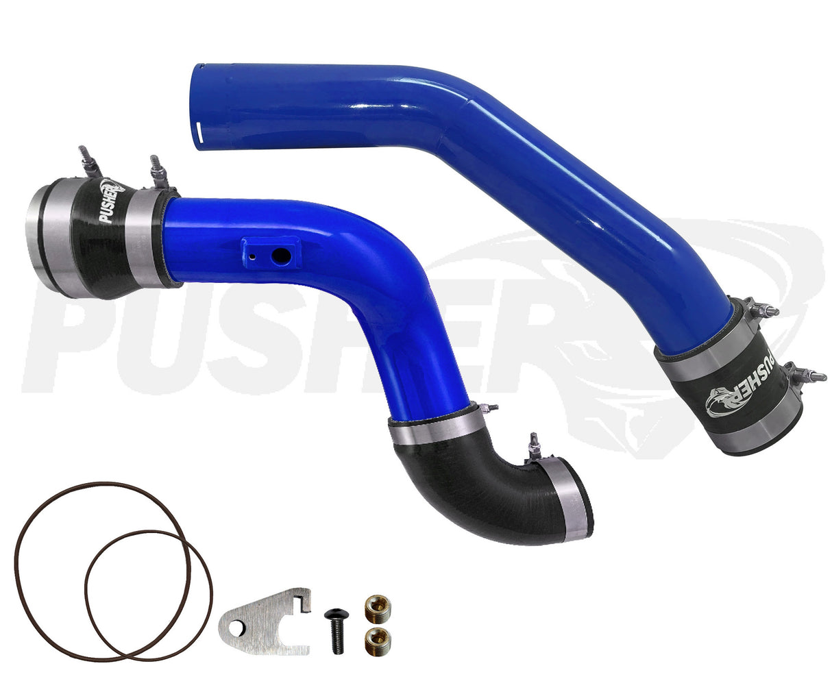 Pusher 3" Hot & Cold Side Charge Tubes for 2023+ Ford F250/350 6.7L Powerstroke w/ Throttle Valve Adapter - 3