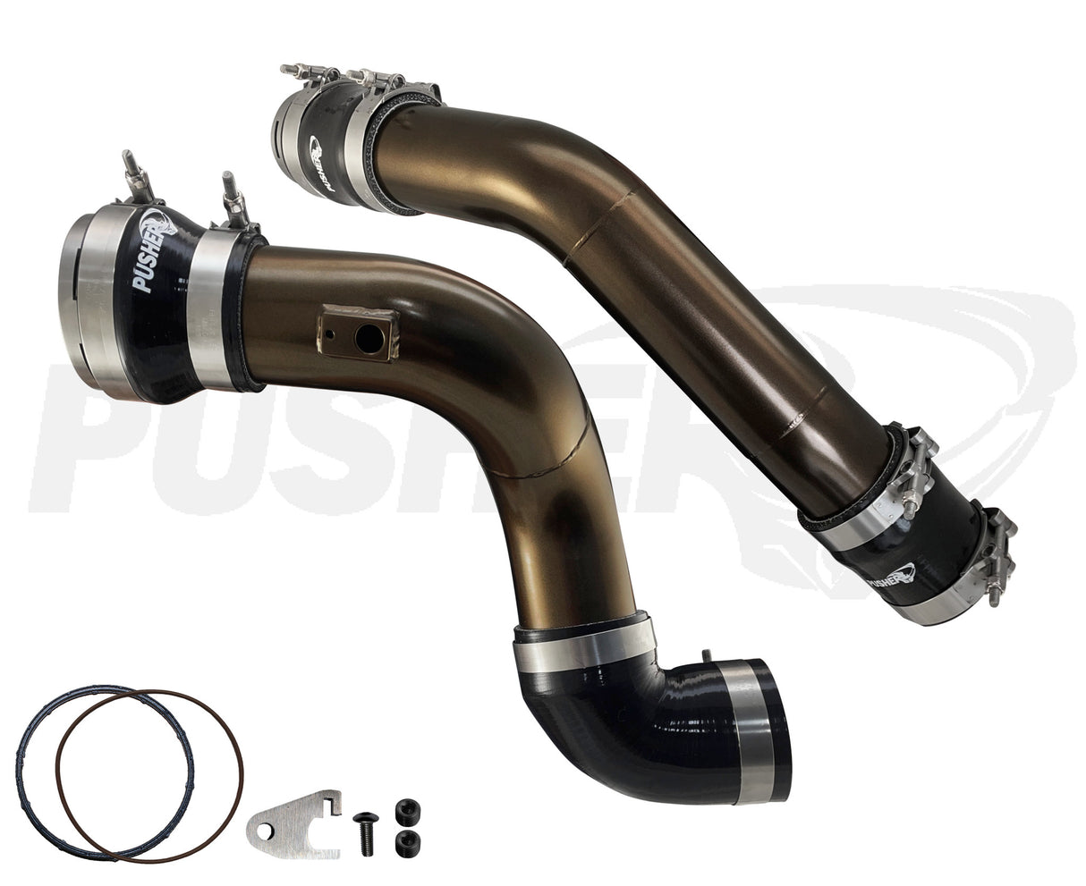 Pusher 3" Hot & Cold Side Charge Tubes for 2023+ Ford F250/350 6.7L Powerstroke w/ Throttle Valve Adapter - 5