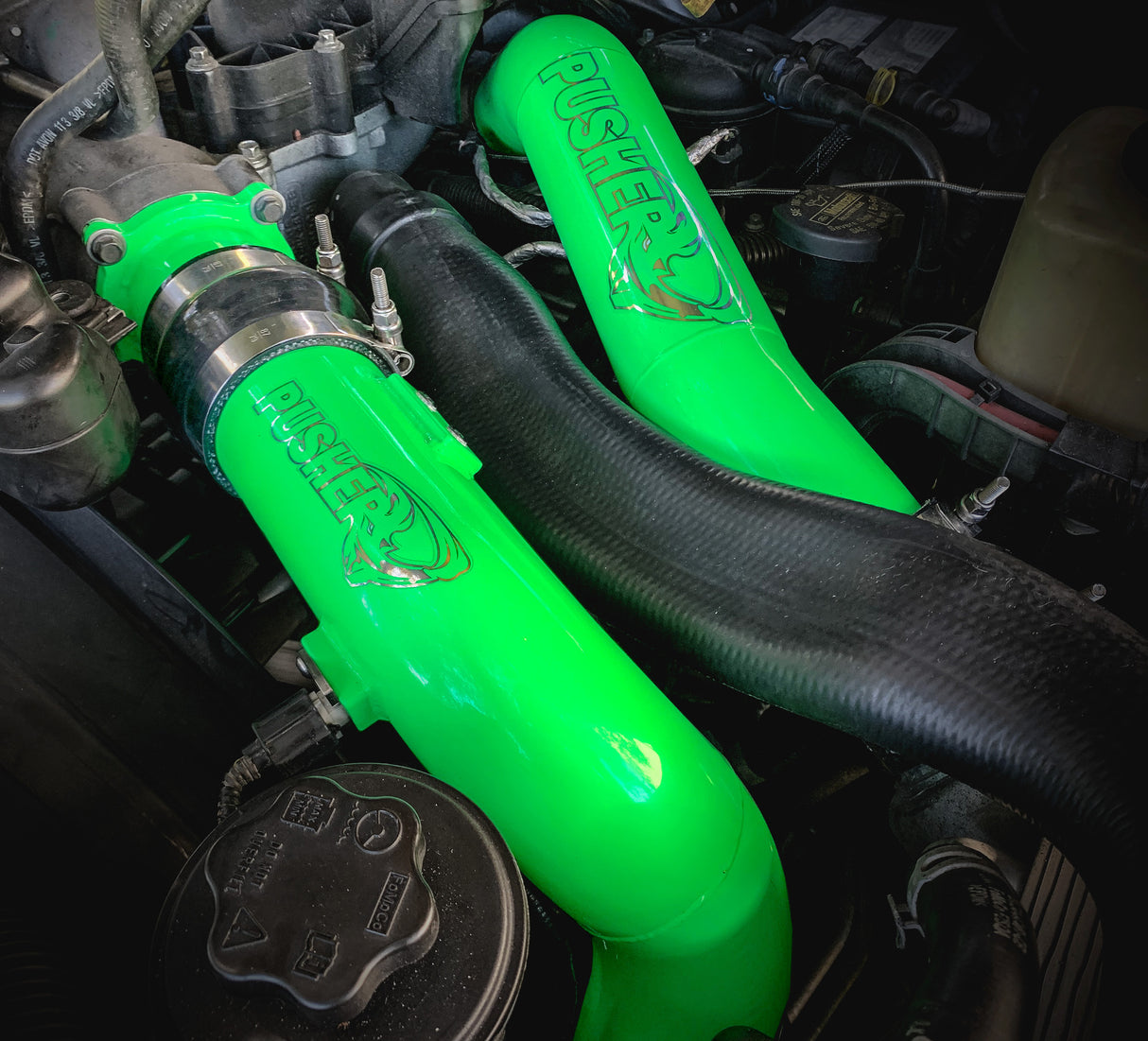 Pusher 3" Hot & Cold Side Charge Tubes for 2023+ Ford F250/350 6.7L Powerstroke w/ Throttle Valve Replacement - 9