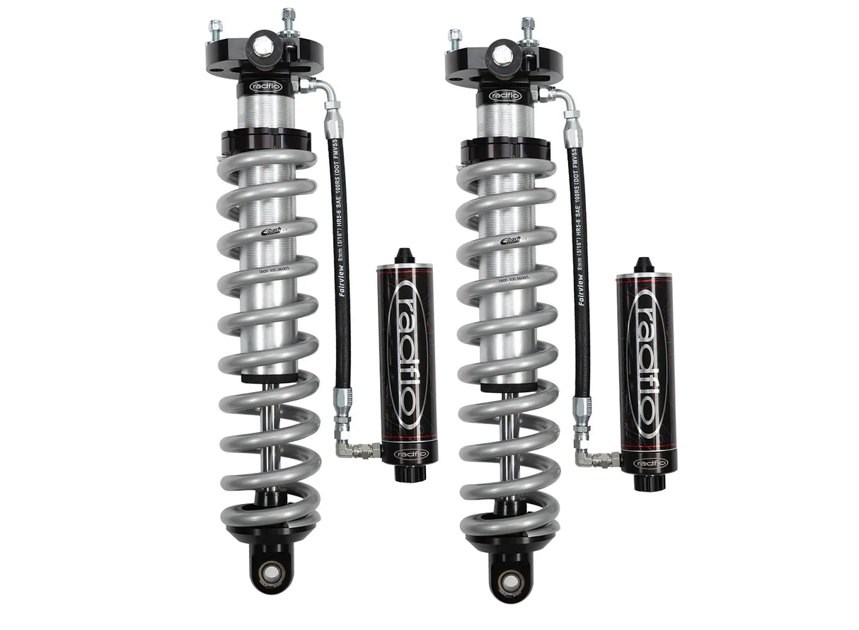 Radflo OE Replacement 2.5 Front Coilover Kit Chevy Colorado 2012+ 3″ Lift With Remote Reservoir And Compression Adjuster