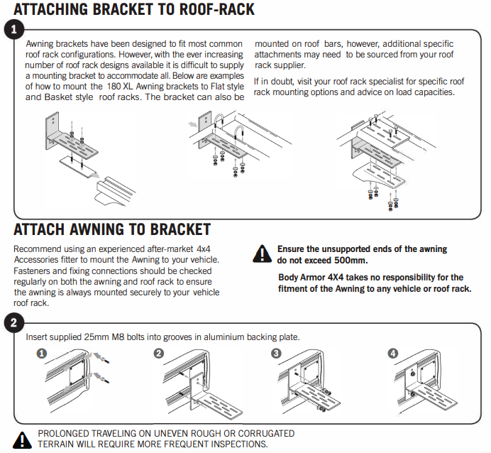 Body Armor 4x4 Universal Sky Ridge Mounting Brackets
