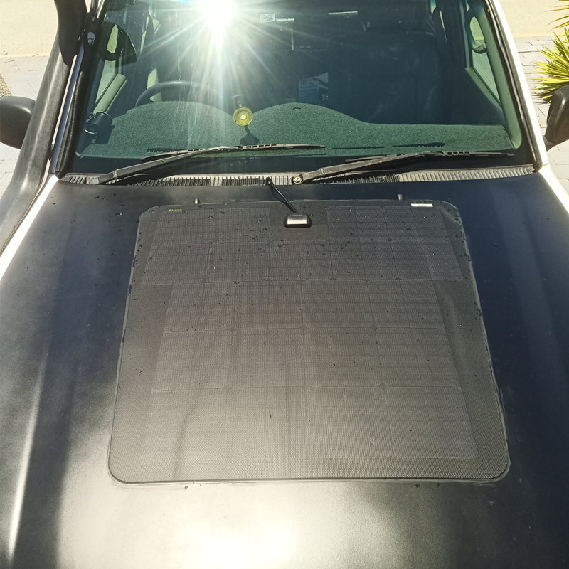 Toyota LandCruiser 100 Series J100 Lensun 100W Hood Flexible Solar Panel-4