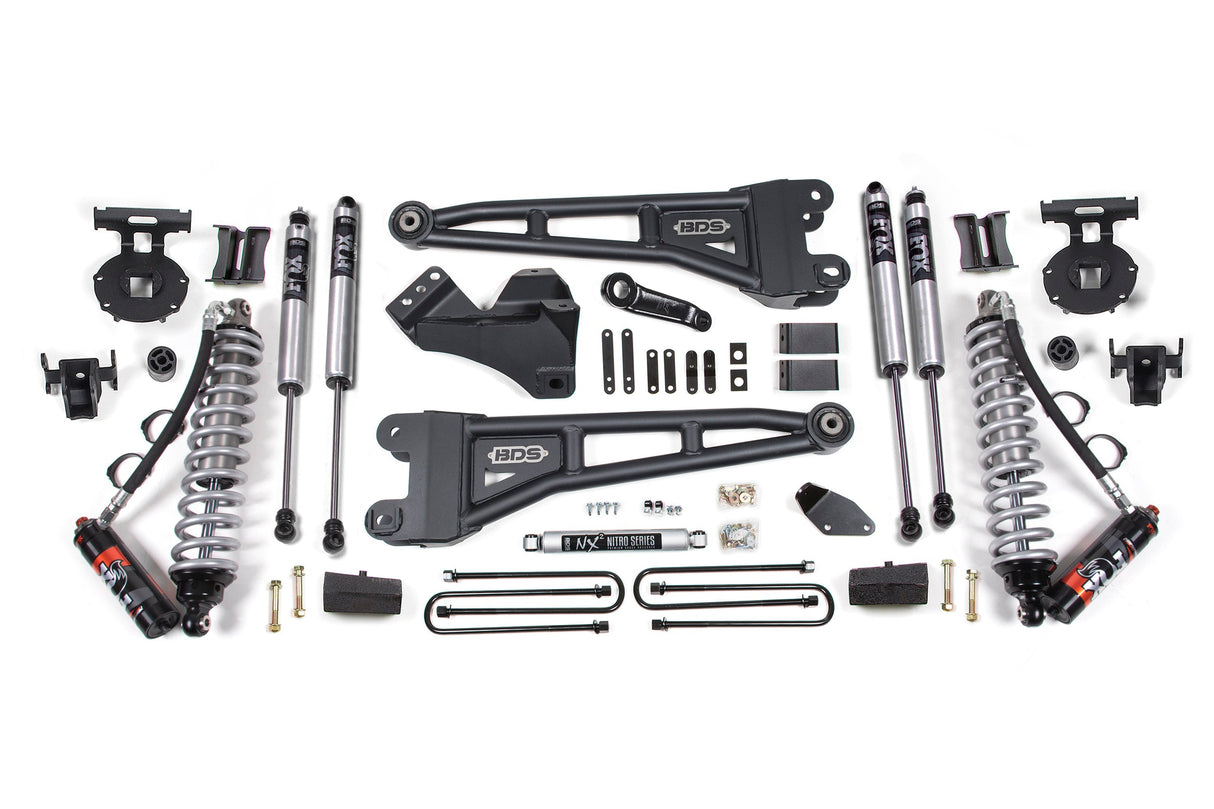 4-Inch Lift Kit w/ Radius Arm - FOX 2.5 Performance Elite Coil-Over Conversion for 2008-2010 Ford F-250/F-350 Super Duty 4WD Diesel - Leaf Springs