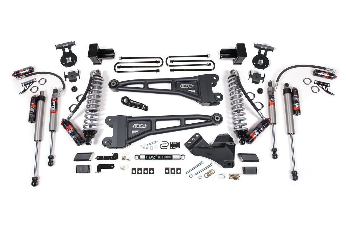 4-Inch Lift Kit w/ Radius Arm - FOX 2.5 Performance Elite Coil-Over Conversion for 2017-2019 Ford F-250/F-350 Super Duty 4WD Diesel - Leaf Springs