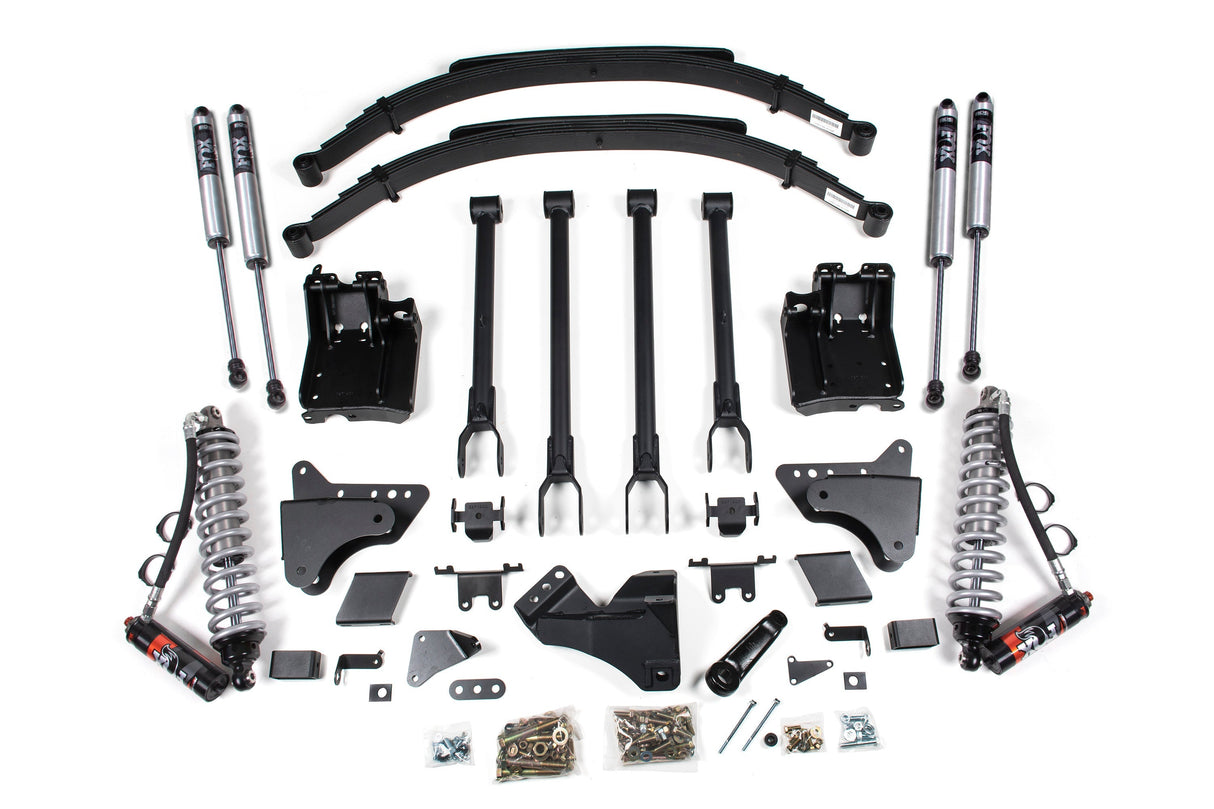 6-Inch Lift Kit w/ 4-Link - FOX 2.5 Performance Elite Coil-Over Conversion for 2011-2016 Ford F-250/F-350 Super Duty 4WD Diesel - Factory 2 Inch Rear Blocks