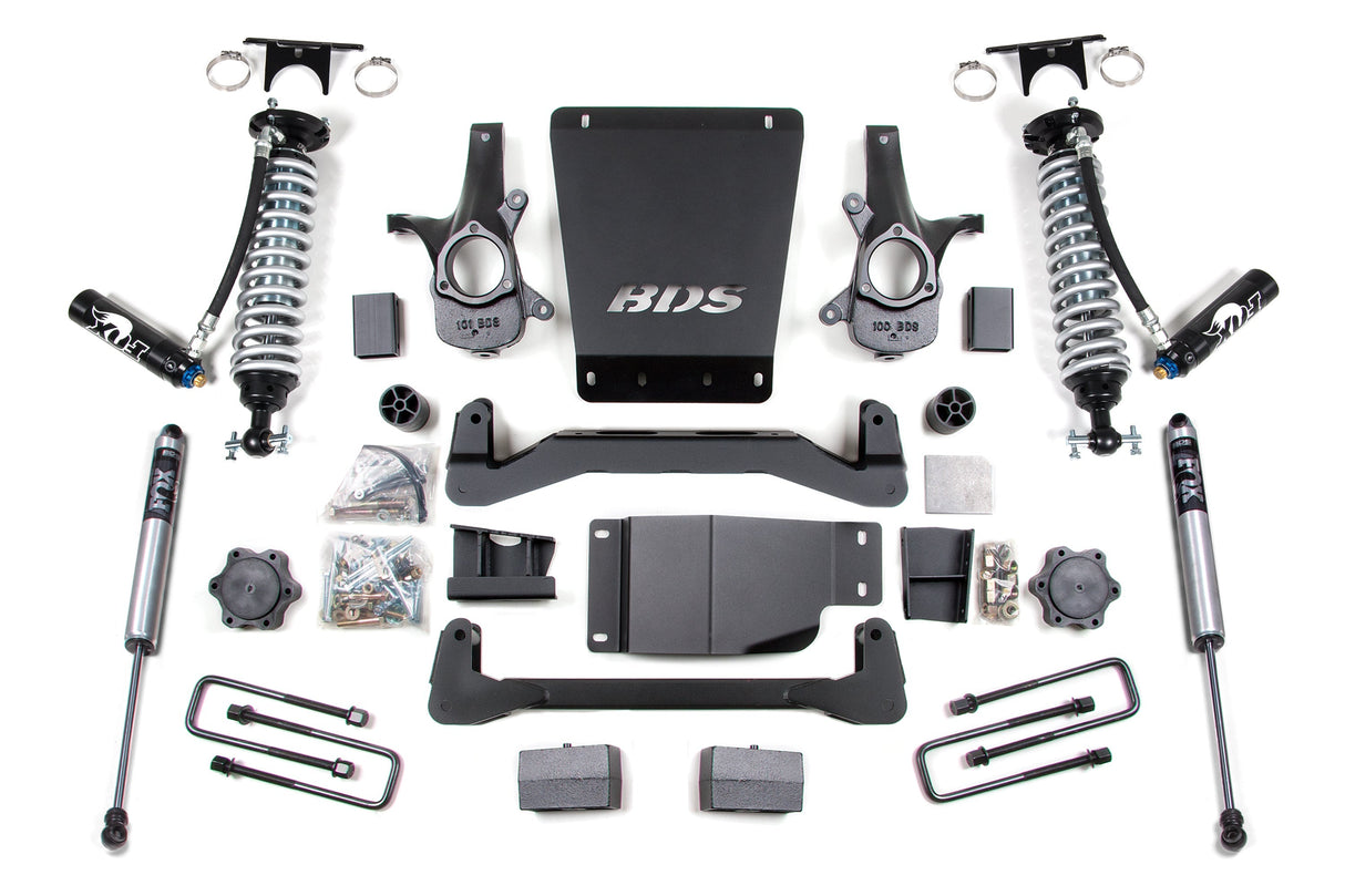 4-Inch Lift Kit - FOX 2.5 Coil-Over for 2007-2013 Chevy Silverado + GMC Sierra 1500 4WD - FOX 2.5 Coil-Overs with DSC Adjuster