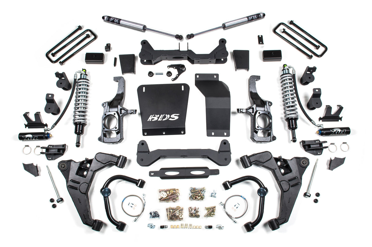 6.5-Inch Lift Kit - FOX 2.5 Coil-Over Conversion for 2011-2019 Chevy Silverado + GMC Sierra 2500HD/3500HD Diesel - 3 Inch Block Kit Without Overload