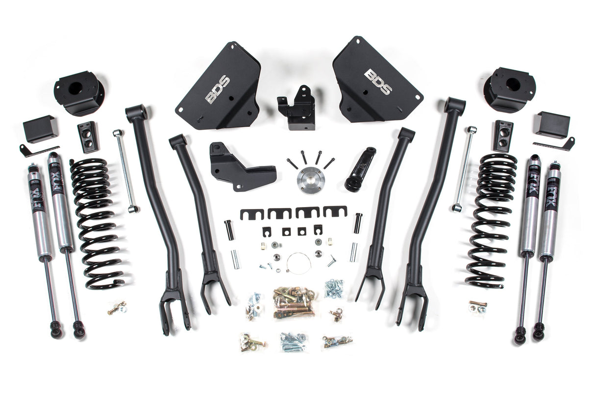 4-Inch Lift Kit w/ 4-Link for 2014-2018 Dodge Ram 2500 w/ Rear Air Ride 4WD Diesel - FOX 2.0 Performance Series
