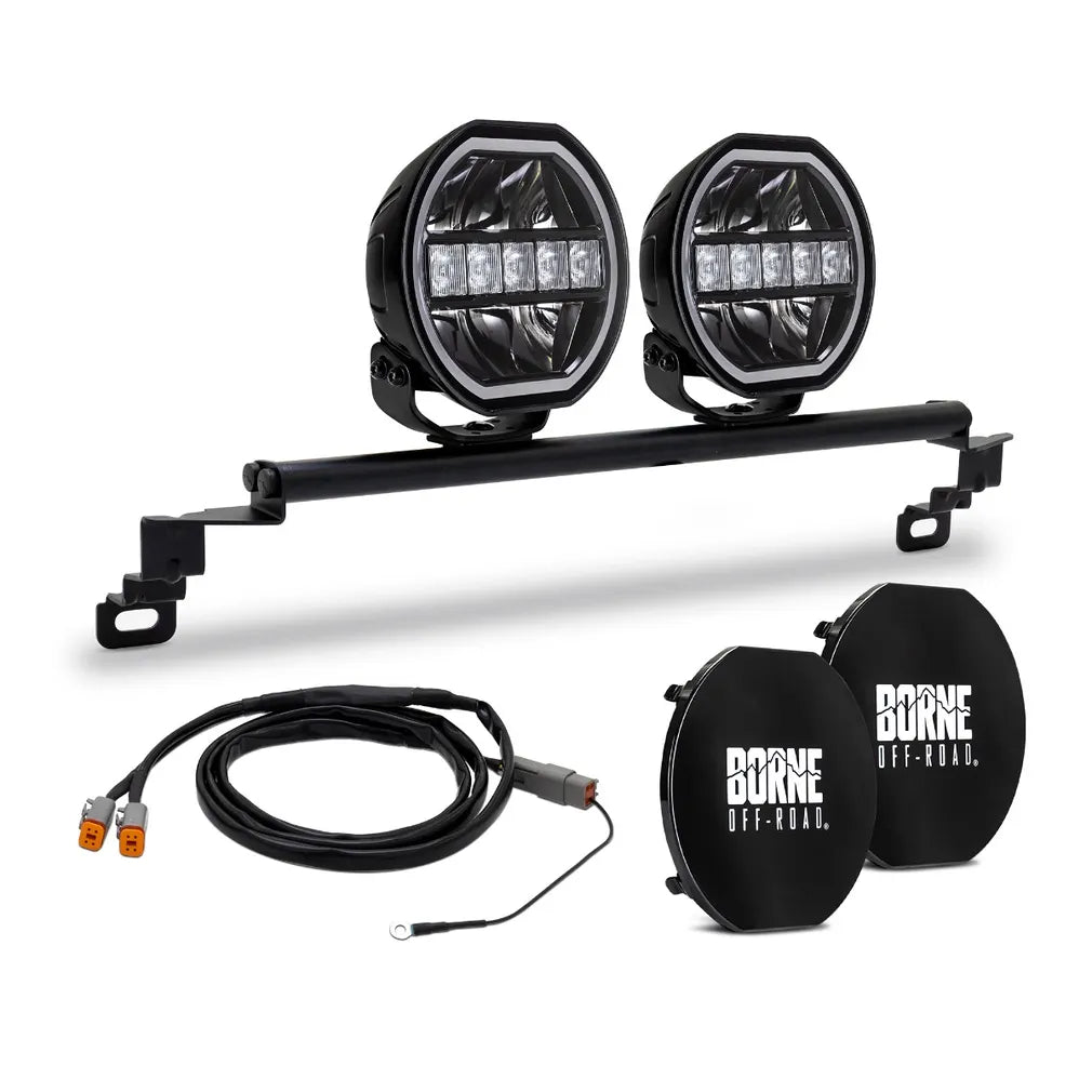 Borne Off-Road 2021+ Ford Bronco Direct Fit Lights - Standard Bumper - 2in x 7in Round - Up