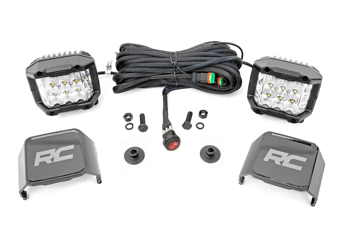 LED Light Kit | Ditch Mount | 2" Chrome Pair | Wide | Ford Bronco 4WD (21-25)