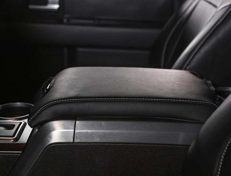 PRP 10-14 Ford Raptor Center Console Cover- Black with Silver Stitch