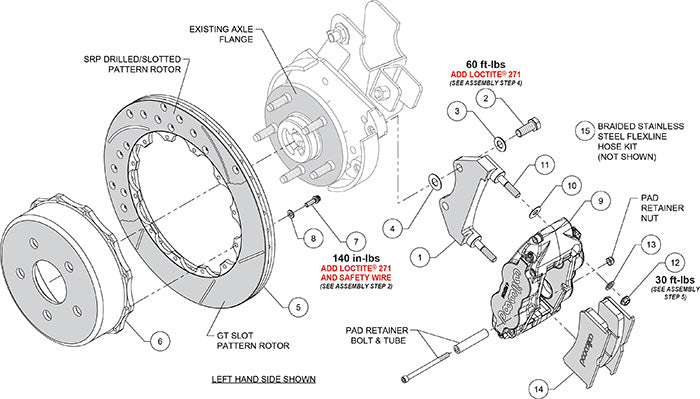 Wilwood 18-21 Jeep Wrangler Narrow Superlite 4R Rear Brake Kit SRP 13.50in Rotor w/Lines - Black