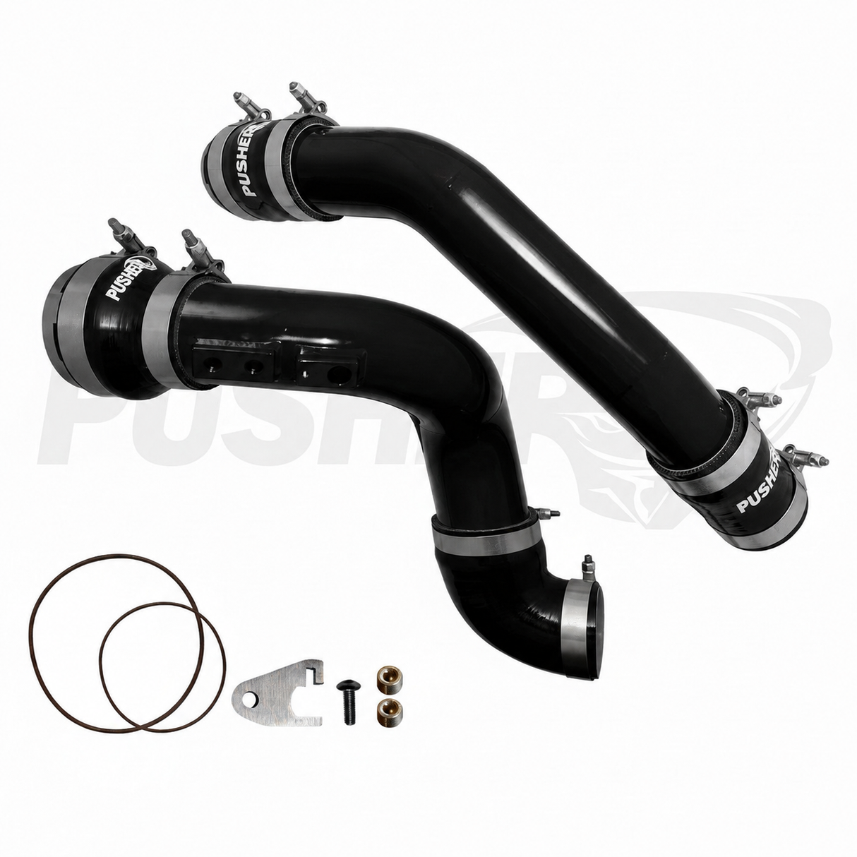 Pusher 3" Hot & Cold Side Charge Tubes for 2017-2022 Ford F250/350 6.7L Powerstroke w/ Throttle Valve Adapter