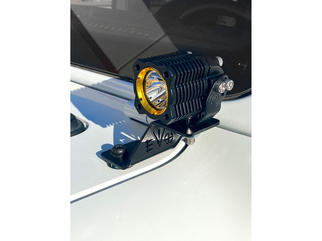 EVO MFG Jeep JL & JT Gladiator A Pillar Cowl Ditch Light Mounts, Pair Black