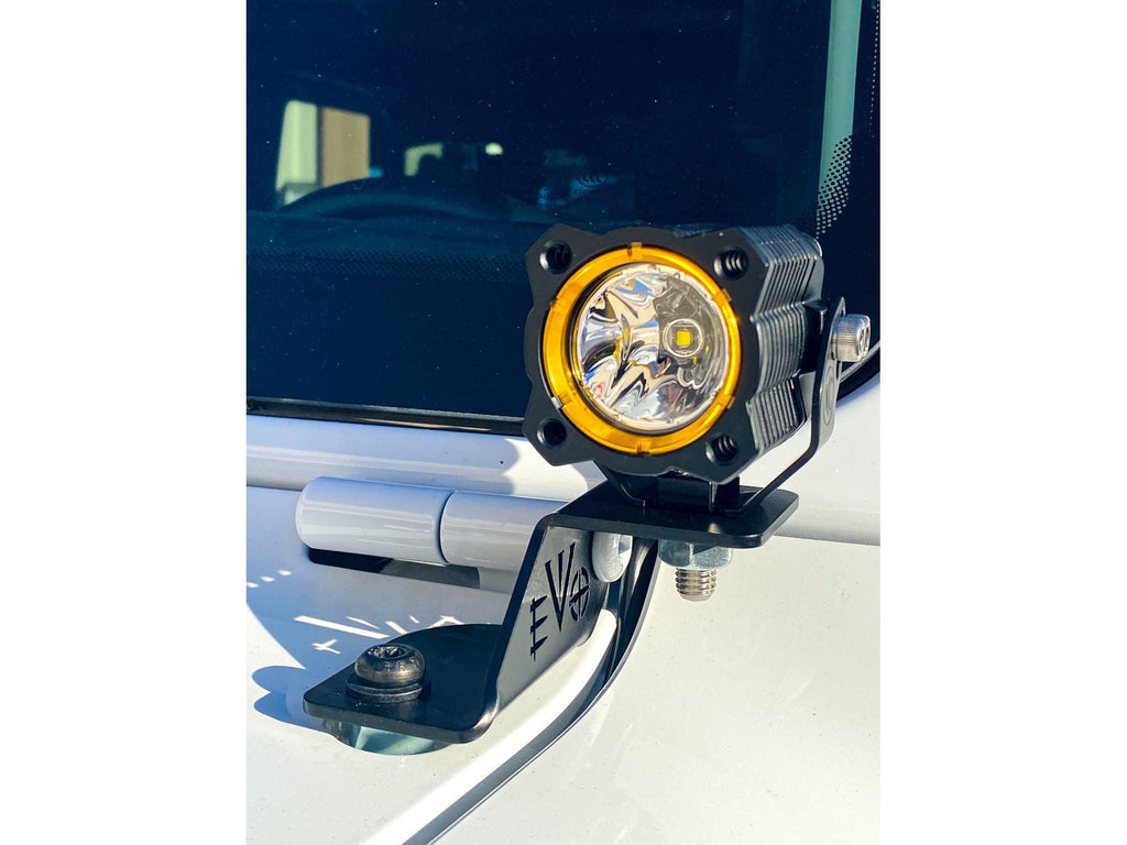 EVO MFG Jeep JL & JT Gladiator A Pillar Cowl Ditch Light Mounts, Pair Black