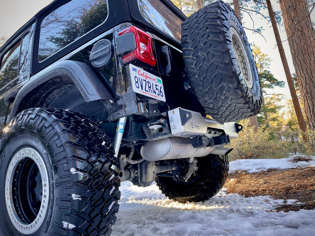 EVO MFG Jeep Wrangler JL/JLU Fascia w/ D Ring Shackle Rear Bumper Delete, Aluminum