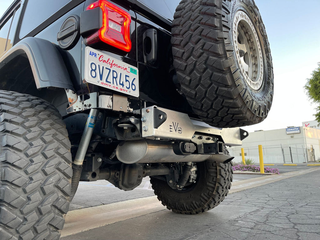 EVO MFG Jeep Wrangler JL/JLU Fascia w/ D Ring Shackle Rear Bumper Delete, Aluminum