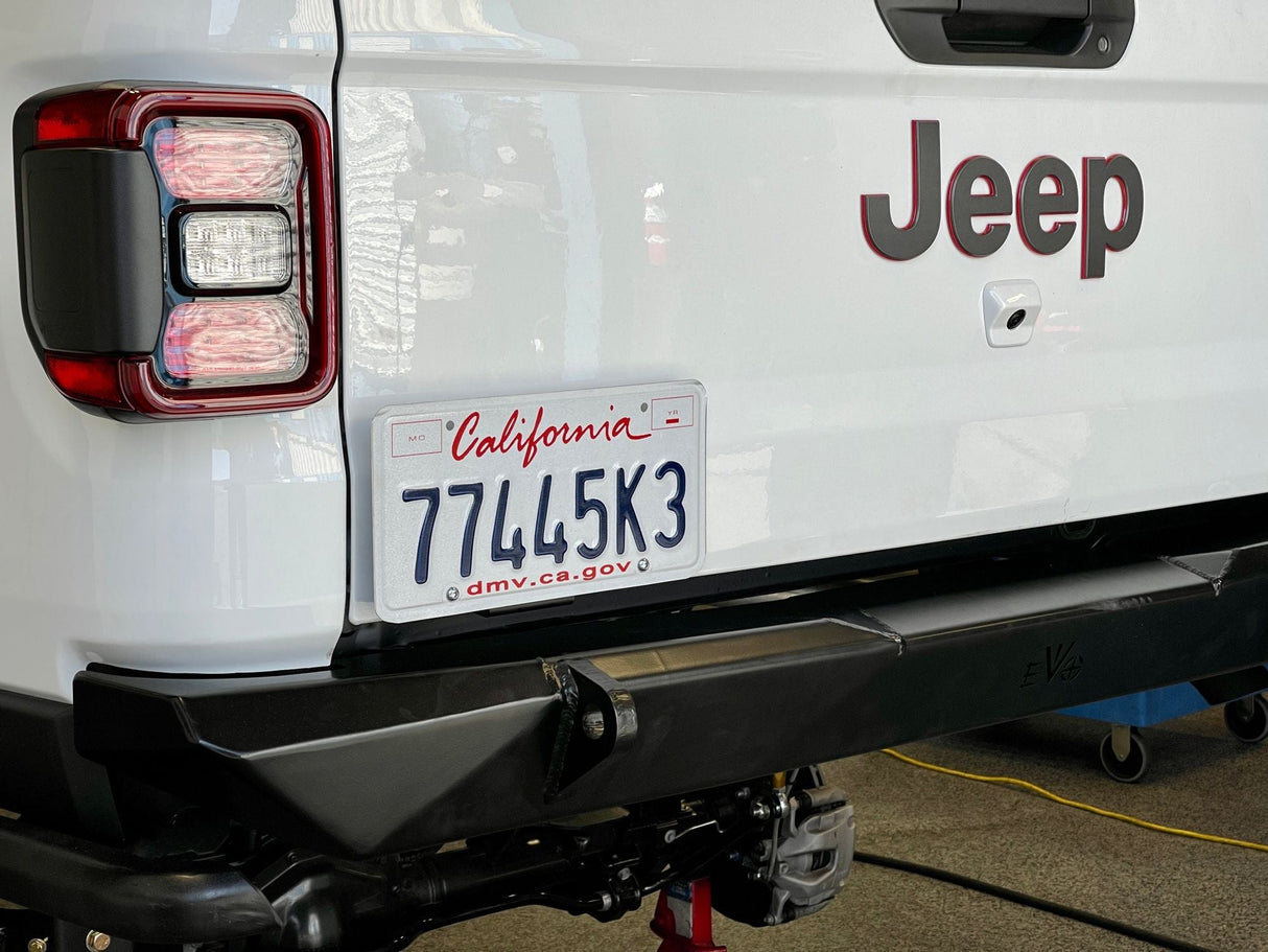 EVO MFG 2020-2024 Jeep Gladiator JT Tailgate License Plate Mount Holder, Left Side Black