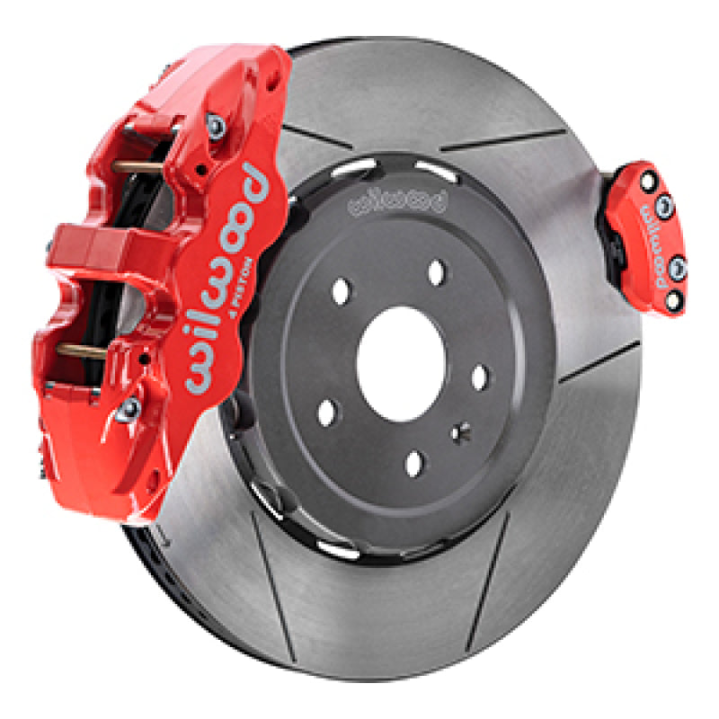 Wilwood 20-23 Chevy Corvette C8 Aero4 Red Rear Big Brake Kit - Slotted