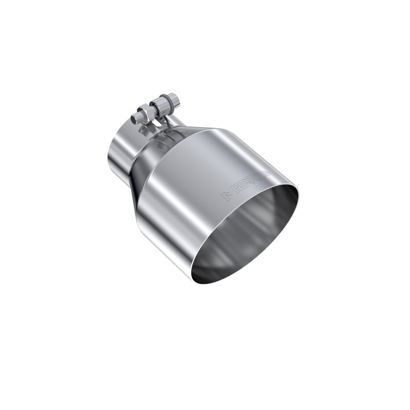 MBRP Universal T304 Stainless Steel Tip, 3in ID / 5in OD Out / 6.5in Length / Angle Cut Single Wall