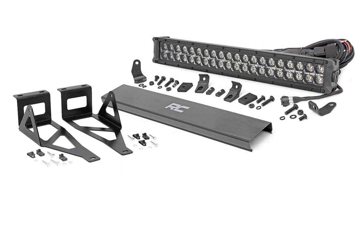 LED Light Kit | Bumper Mount | 20" Black Dual Row | White DRL | Ford F-250/F-350 Super Duty (05-07)