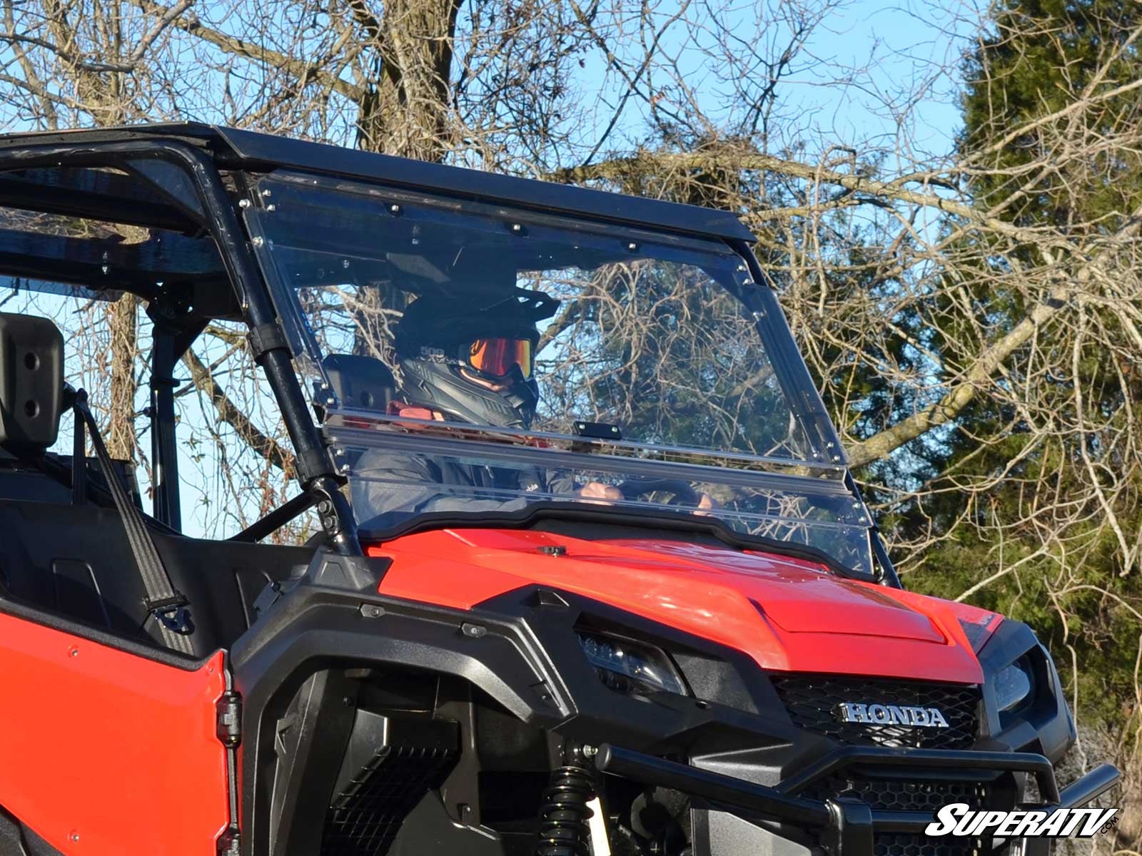 SuperATV Honda Pioneer 1000 Scratch-Resistant Flip Windshield
