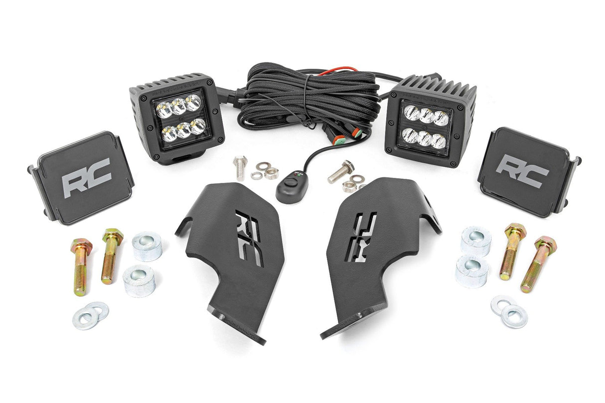 LED Light Kit | Cage Mount | 2" Black Pair | Honda Talon 1000