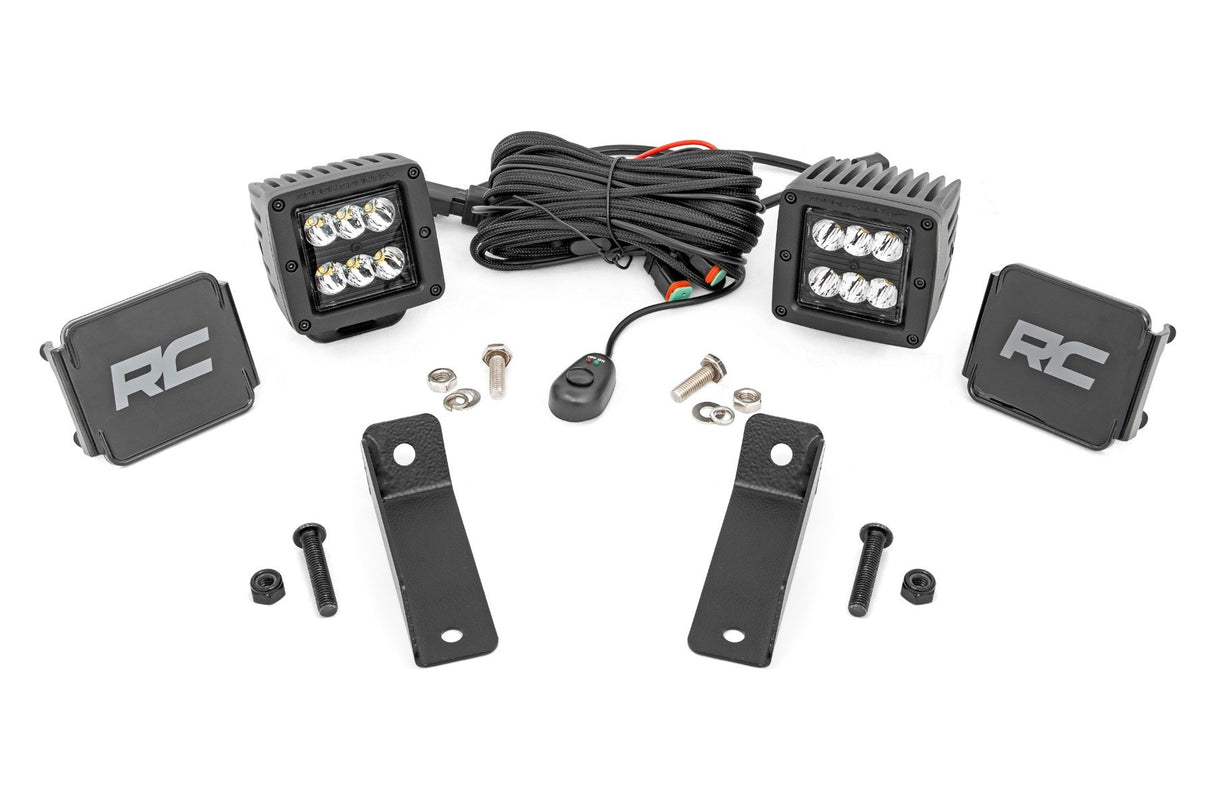 LED Light Kit | Rear Mount | 2" Black Pair | Flood | Can-Am Maverick Sport 1000R