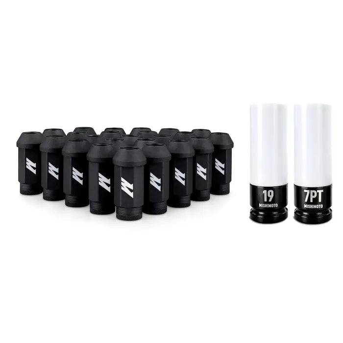 Mishimoto Steel Locking Lug Nuts M14x1.5 24pc Set Black