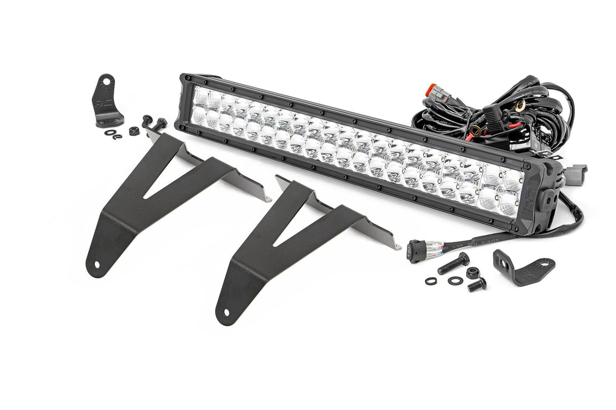 LED Light Kit | Bumper Mount | 20" Chrome Dual Row | White DRL | Ram 1500 (19-24)