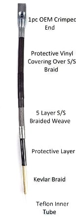 PMF FORD S/S BRAIDED BRAKE LINES - Red