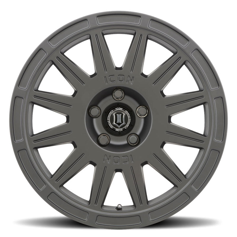 ICON Ricochet | 17x8 | 38mm Offset | 5x4.5 | Satin Black Wheel