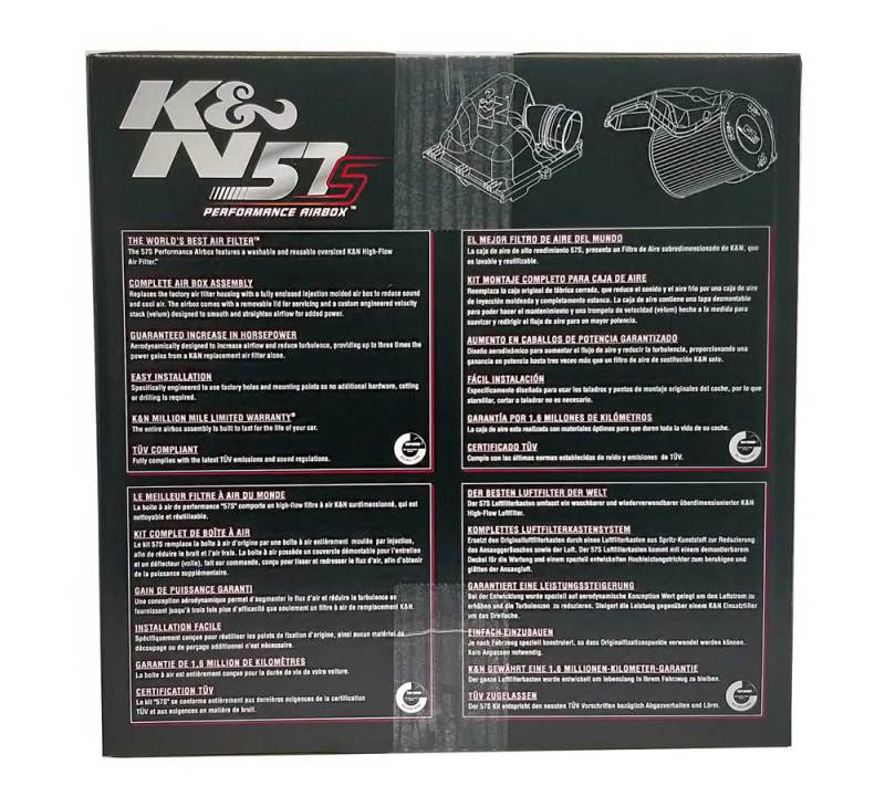 K&N Performance Intake Kit 07-10 Fiat Grand Punto /10-12 Punto Evo/12-13 Punto / 08-13 Alpha Mito