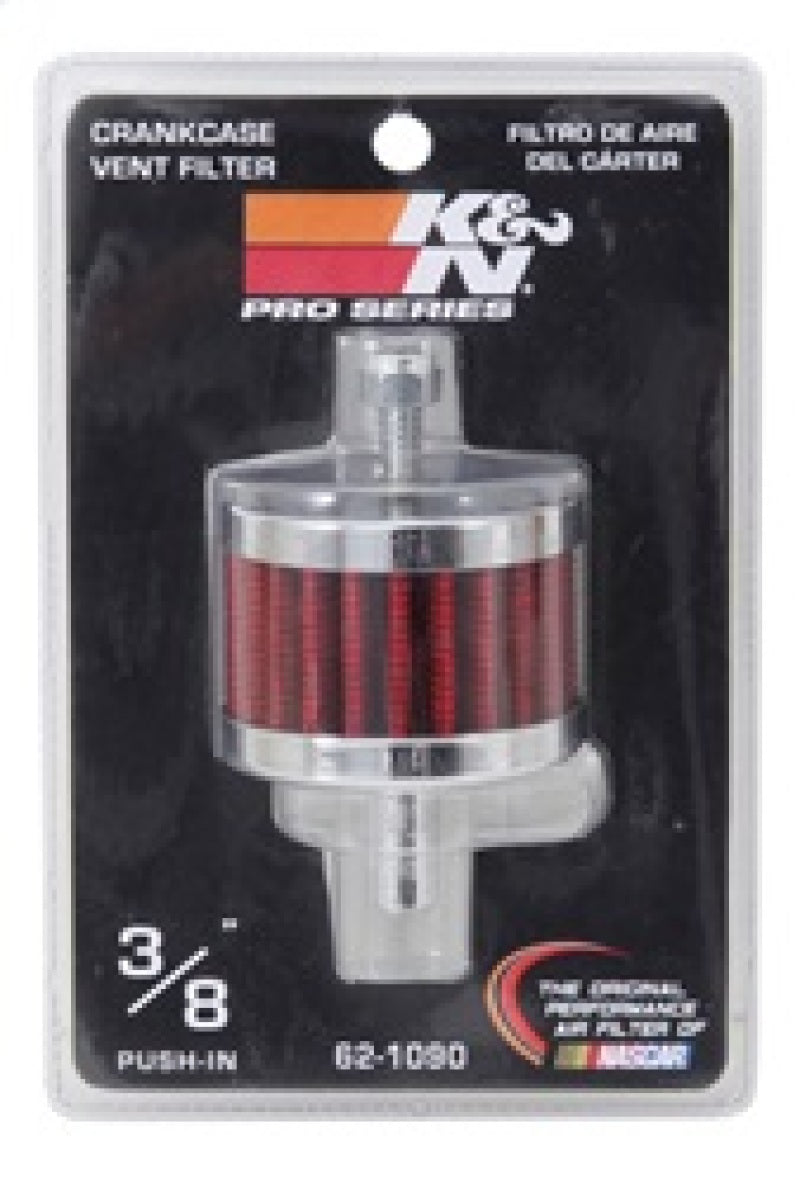 K&N Steel Base Crankcase Vent Filter 3/8in OD Tube 2in OD 1-1/2in Height