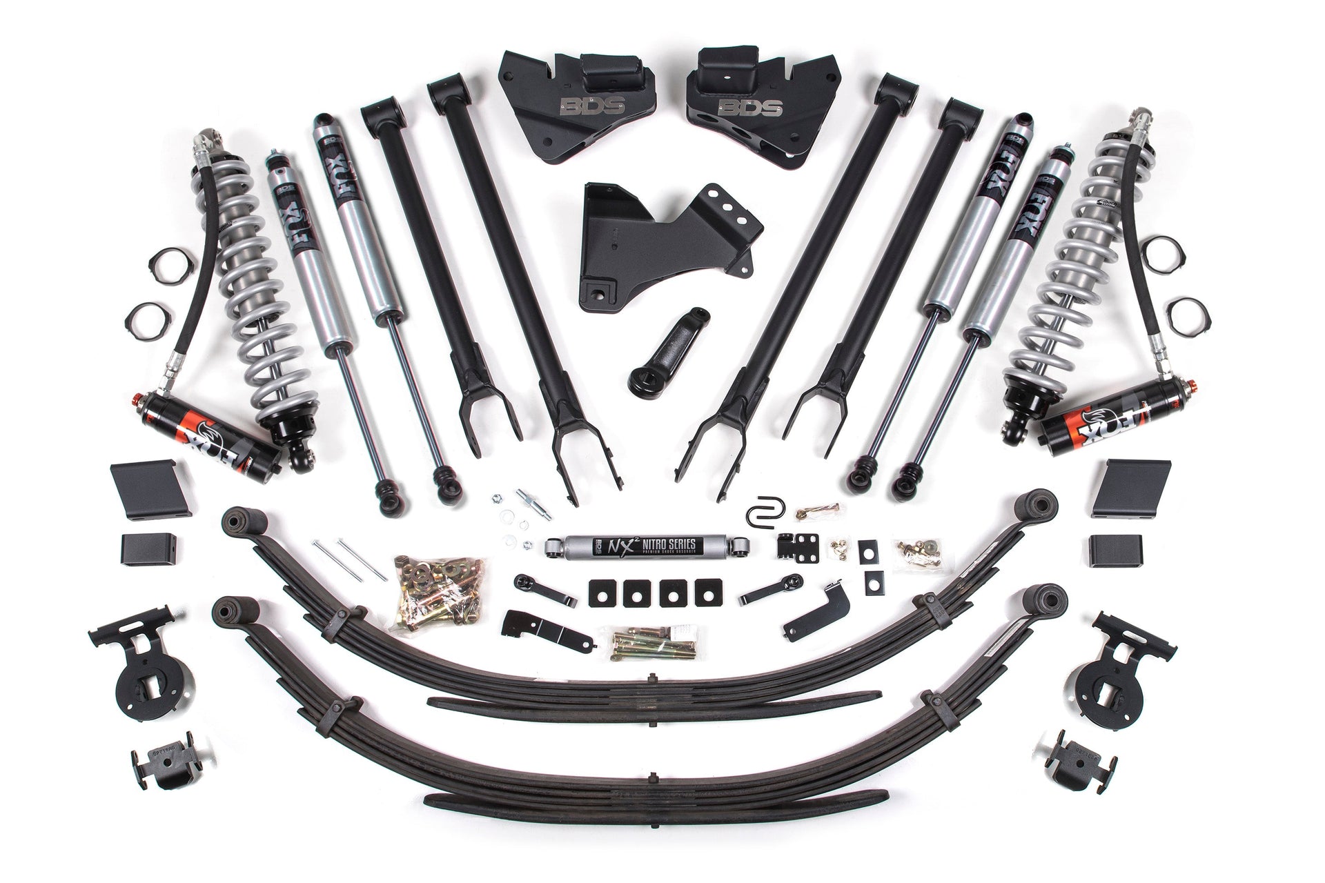 4-Inch Lift Kit w/ 4-Link - FOX 2.5 Performance Elite Coil-Over Conversion for 2017-2019 Ford F-250/F-350 Super Duty 4WD Diesel