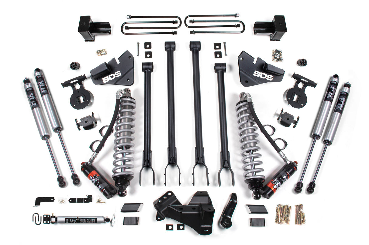 4-Inch Lift Kit w/ 4-Link - FOX 2.5 Performance Elite Coil-Over Conversion for 2017-2019 Ford F-350 Super Duty DRW 4WD Diesel