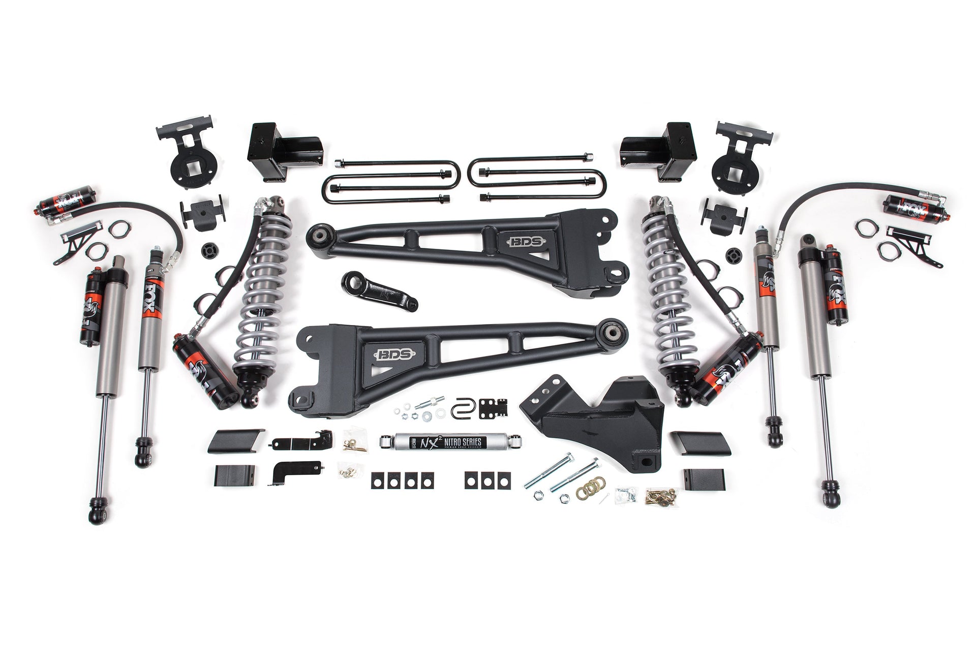 4-Inch Lift Kit w/ Radius Arm - FOX 2.5 Performance Elite Coil-Over Conversion for 2017-2019 Ford F-250/F-350 Super Duty 4WD Diesel