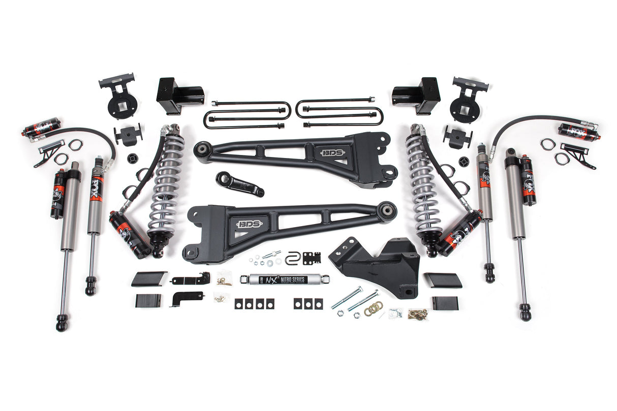 4-Inch Lift Kit w/ Radius Arm - FOX 2.5 Performance Elite Coil-Over Conversion for 2017-2019 Ford F-350 Super Duty DRW 4WD Diesel
