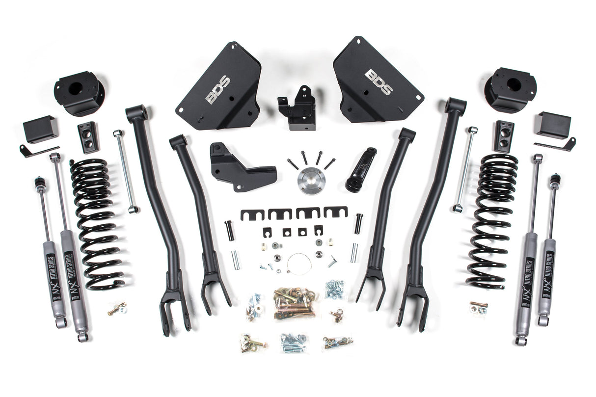 4-Inch Lift Kit w/ 4-Link for 2014-2018 Dodge Ram 2500 w/ Rear Air Ride 4WD Gas